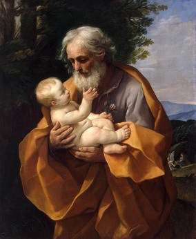 San José sosteniendo al niño Jesús